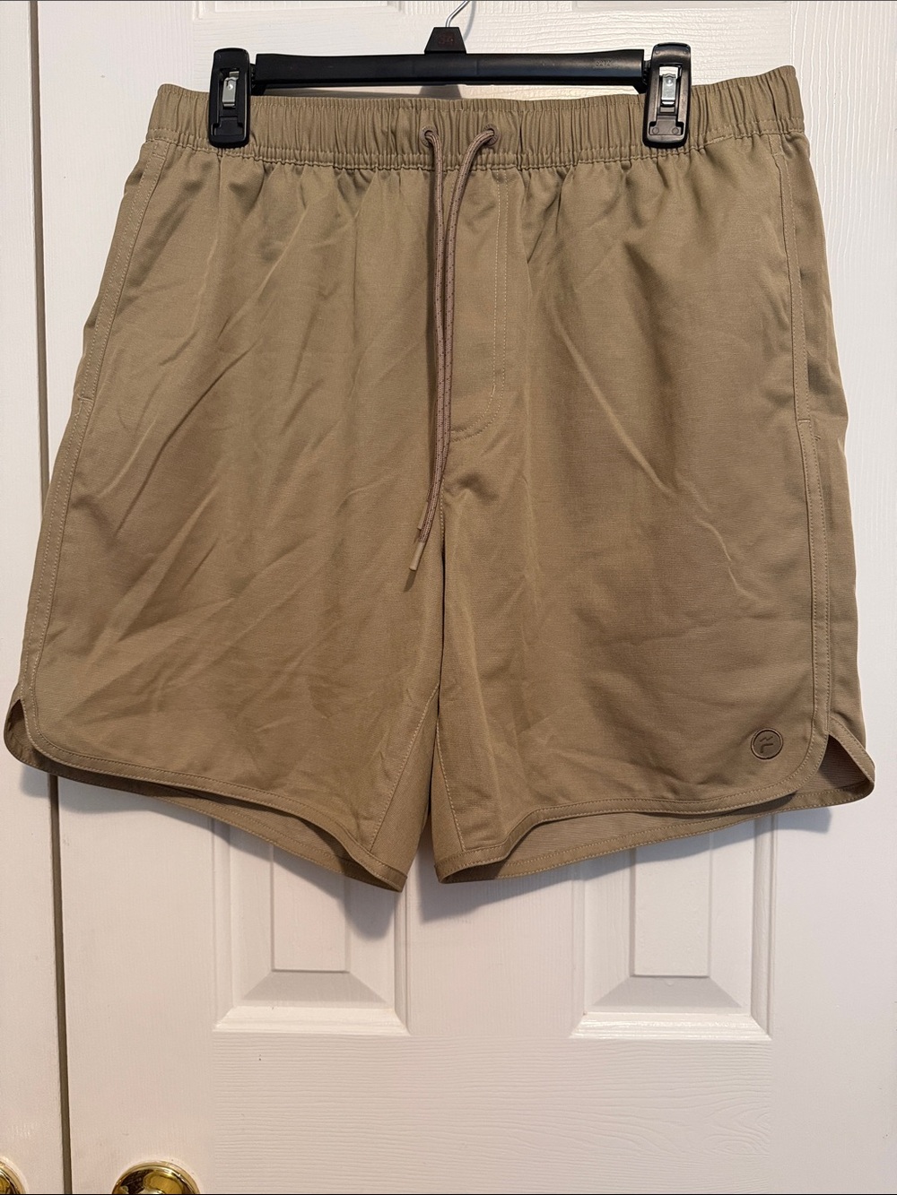 Free Fly Apparel Men's Khaki Athletic Shorts with Drawstring